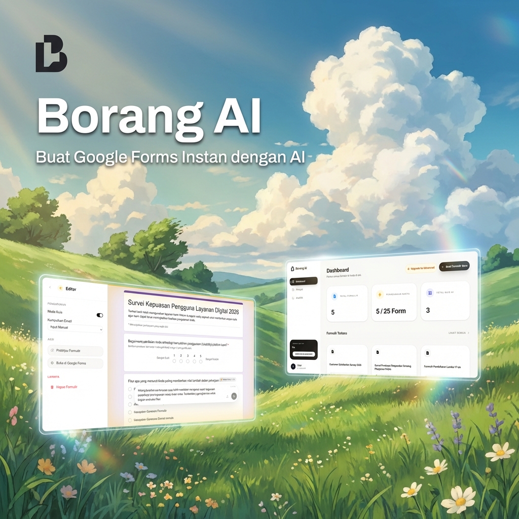 Borang AI website preview showing its form editor and dashboard