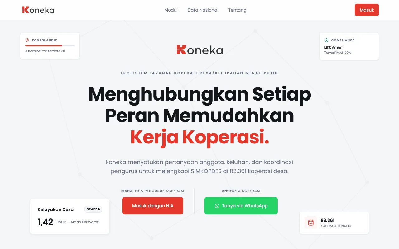 KONEKA landing page, from the project README